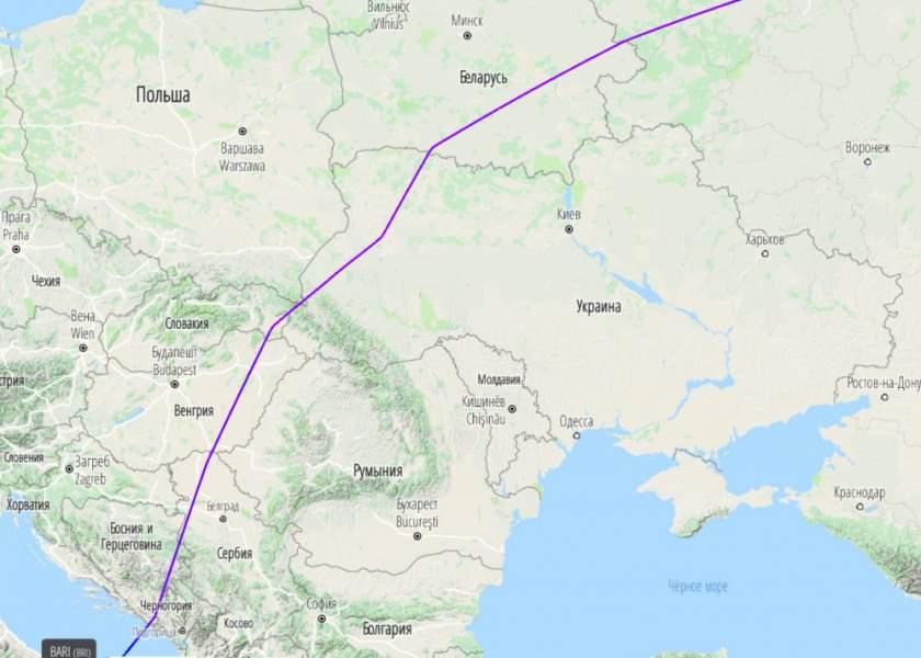 Украина разрешила российскому самолёту пролёт над своей территорией