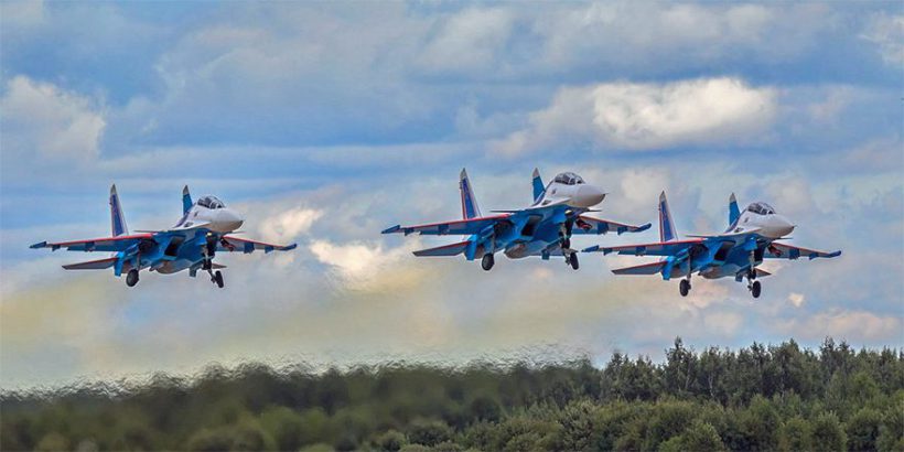 МАКС-2019: проход Су-30СМ на скорости менее 80 км в час