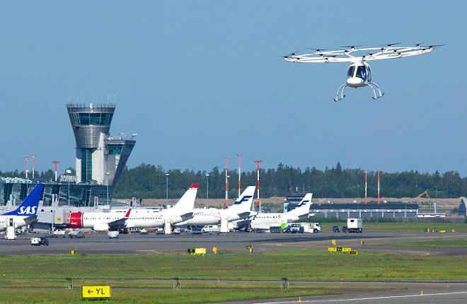 Volocopter испытала мультикоптер в аэропорту Хельсинки