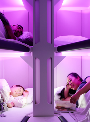 Air New Zealand представляет трехуровневые спальные модули для пассажиров экономкласса