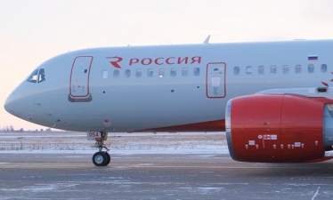 ФОТО: Опытный самолет МС-21-300 в цветах авиакомпании &quot;Россия&quot;