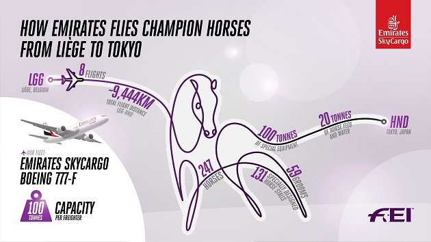 Сколько рейсов потребуется для перевозки 247 лошадей из Бельгии в Токио (1)